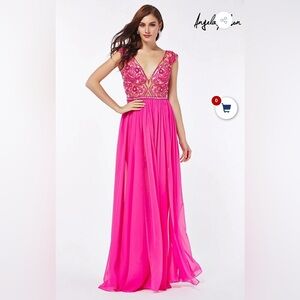 NWOT Angela & Alison Vibrant Pink Maxi Dress